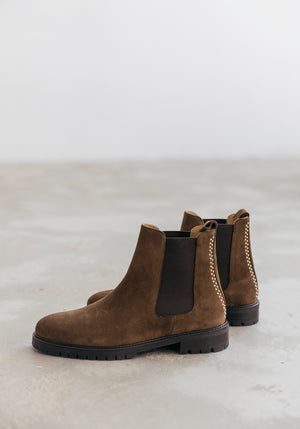 boots marron femme détails cloutés arrière chaussures tout cuir SONGE lab