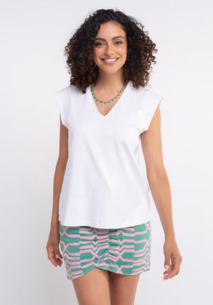 Débardeur SCOTTS col V épaules structurées made in france SONGE lab