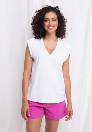 Débardeur SCOTTS col V épaules structurées made in france SONGE lab