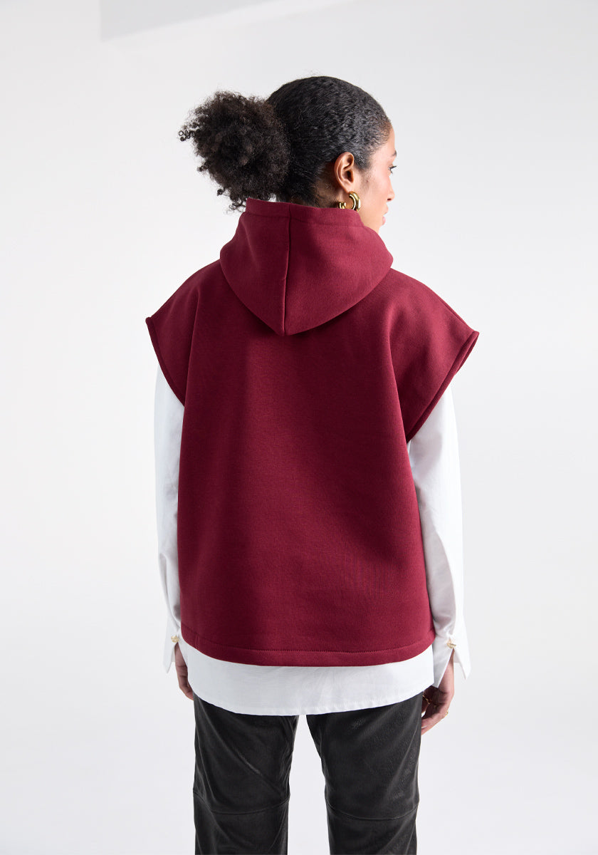 Hoodie sans manches FRADE Bordeaux