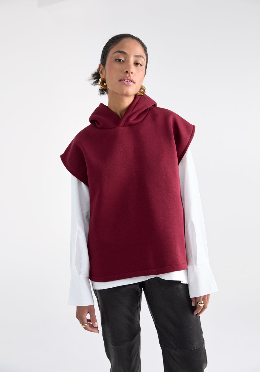 Hoodie sans manches FRADE Bordeaux