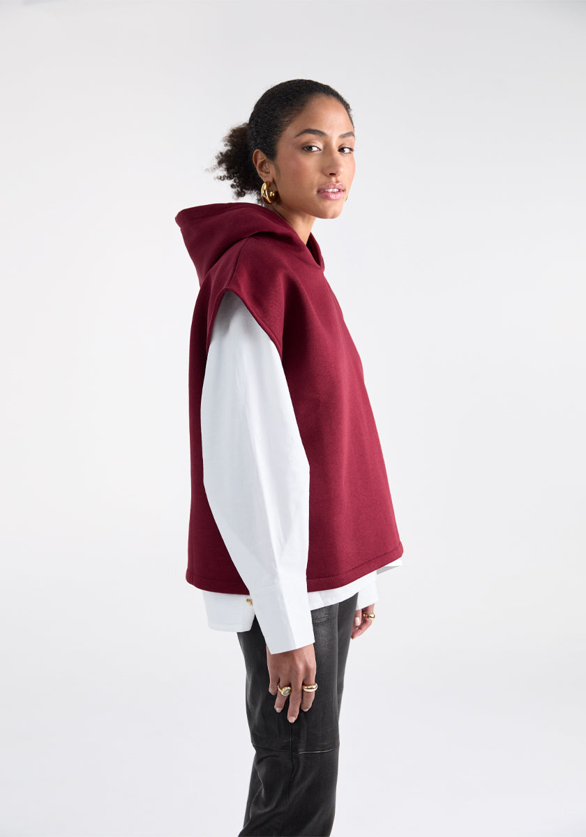 Hoodie sans manches FRADE Bordeaux