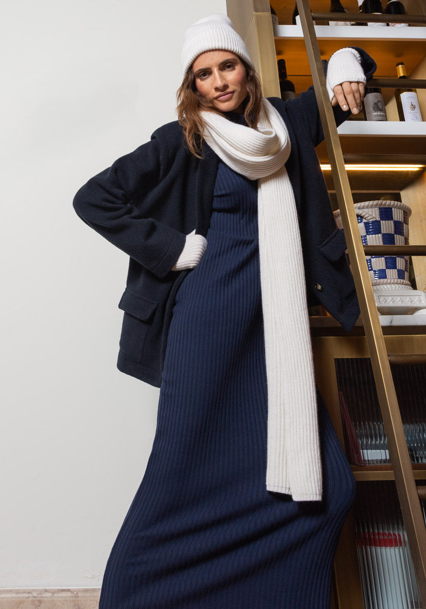 Robe-pull chaussette MINHO Navy Made in france SONGE lab