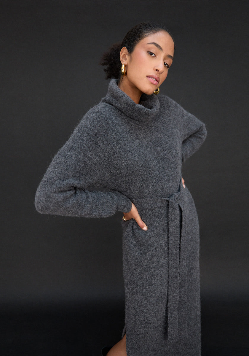 Robe maille SHELA Anthracite