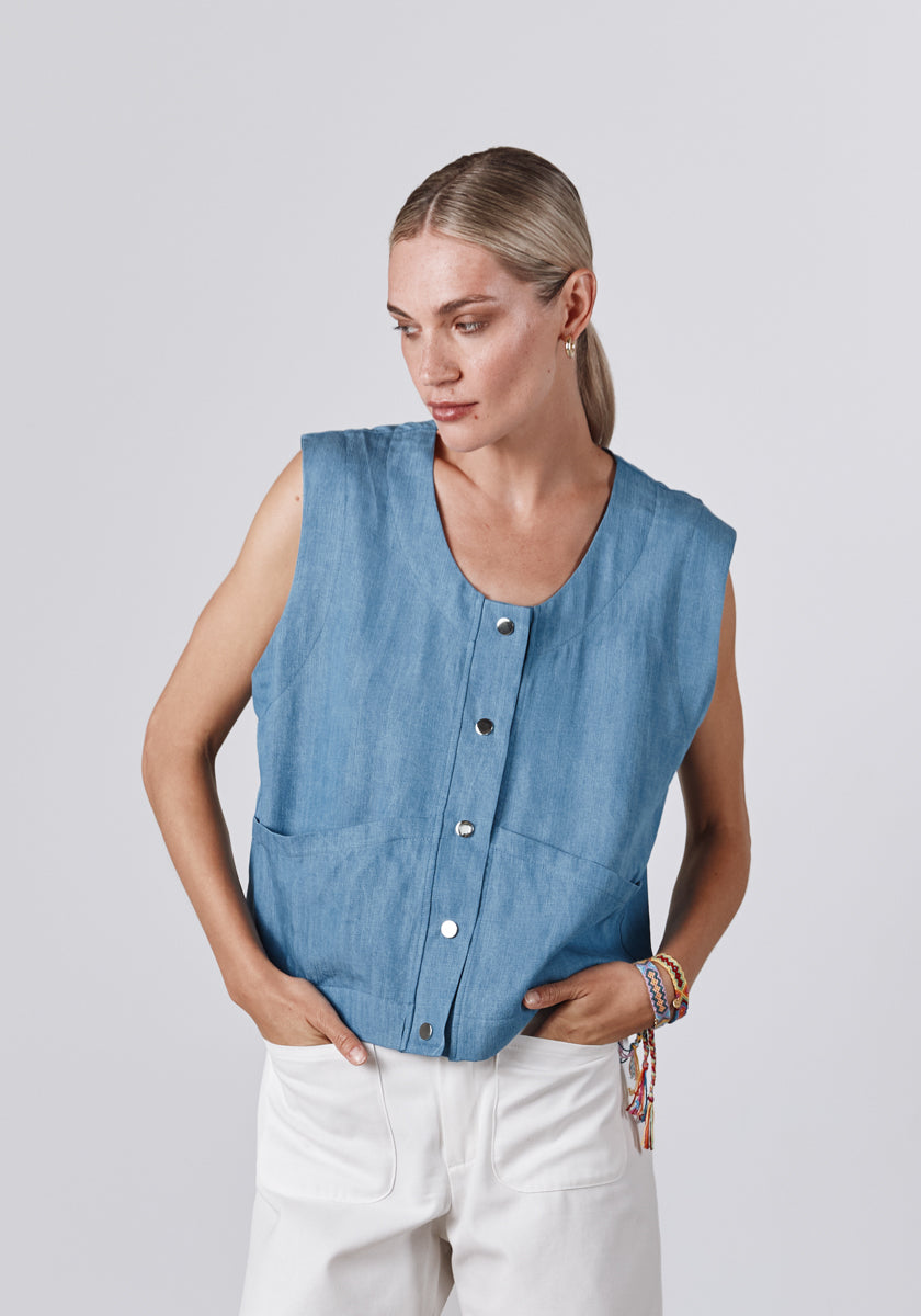 Top SOURO washed blue