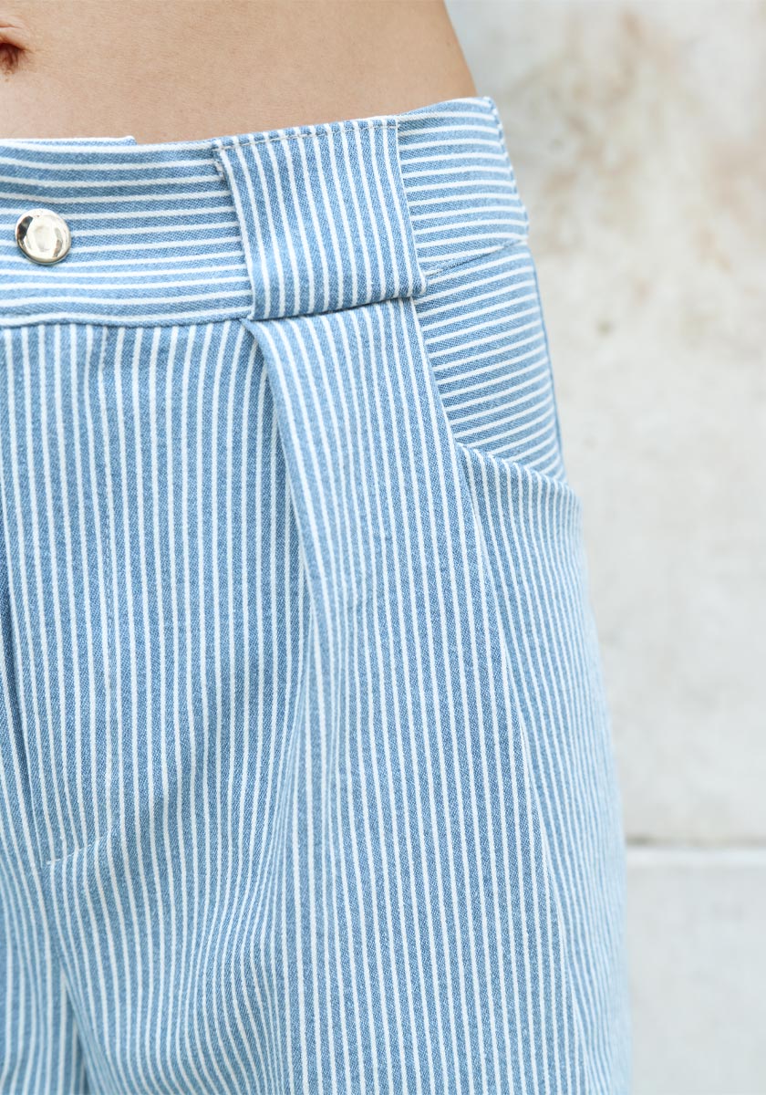 Pantalon MEDDO Light blue stripes
