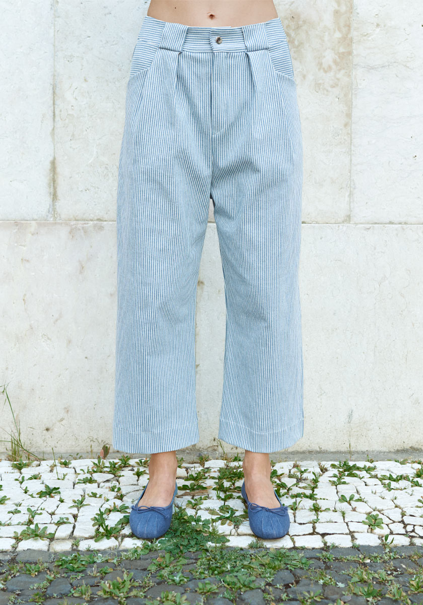 Pantalon MEDDO Light blue stripes