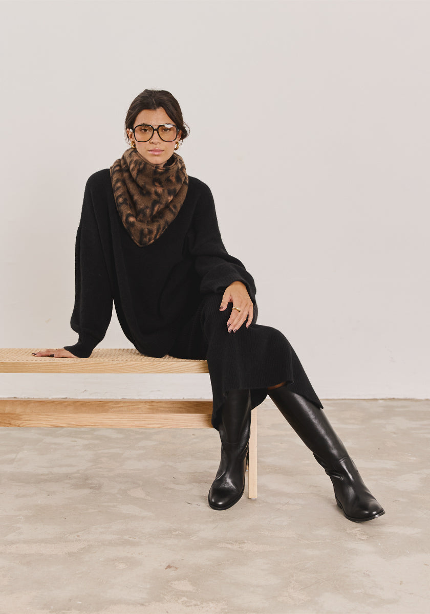 Foulard triangle léopard