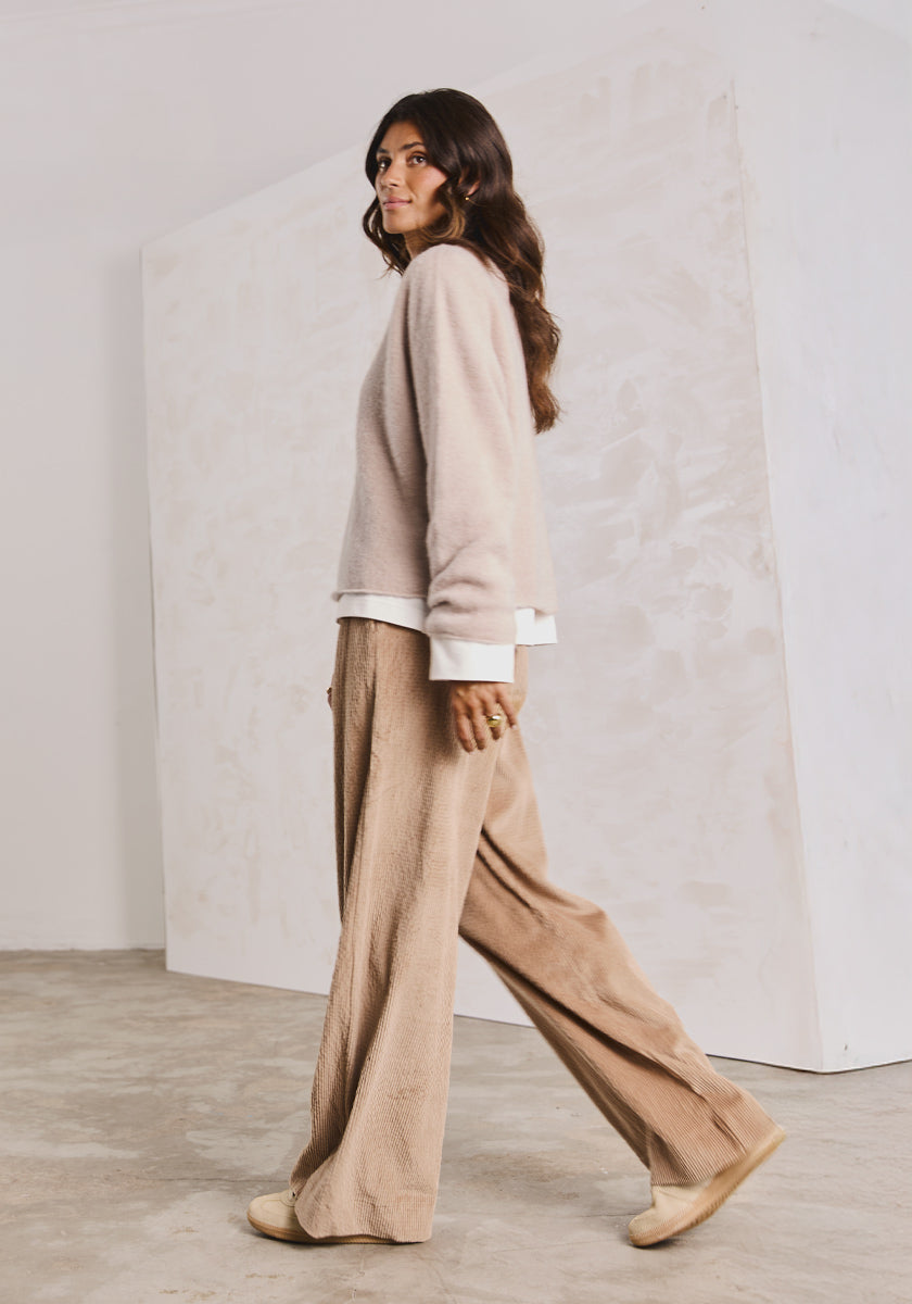Pantalon LIRIO Velours Biscuit