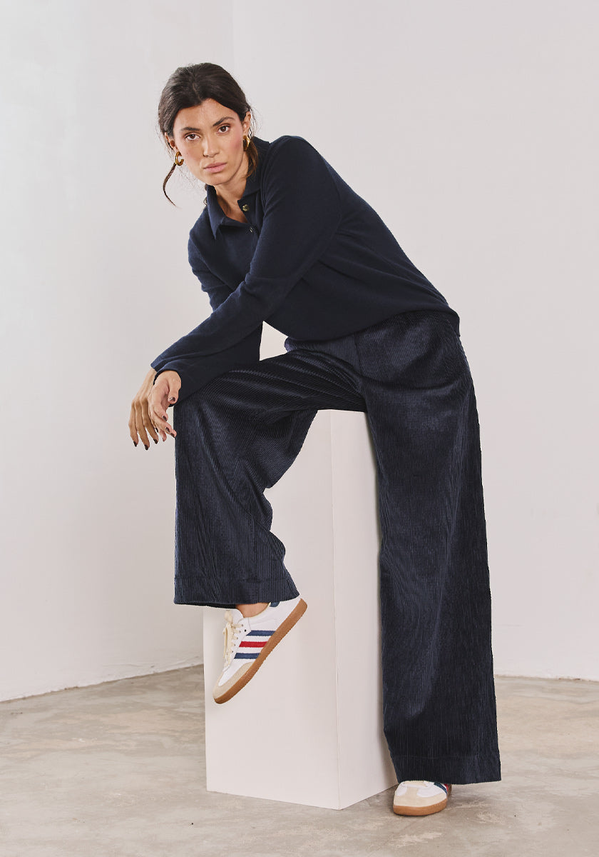 Pantalon LIRIO Velours Navy