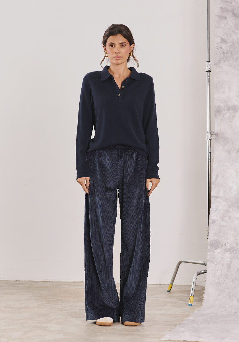 Pantalon LIRIO Velours Navy