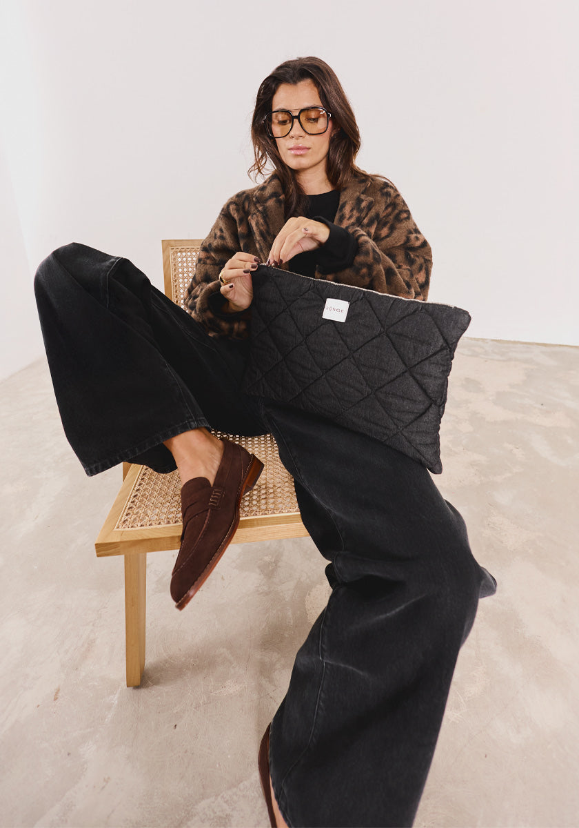 Pochette Denim Black Stone