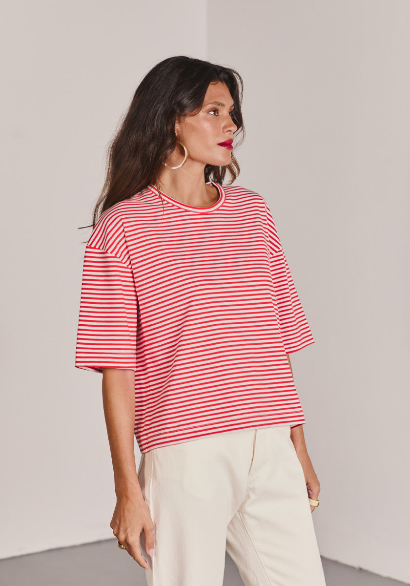 Tee AVEIRO red stripes