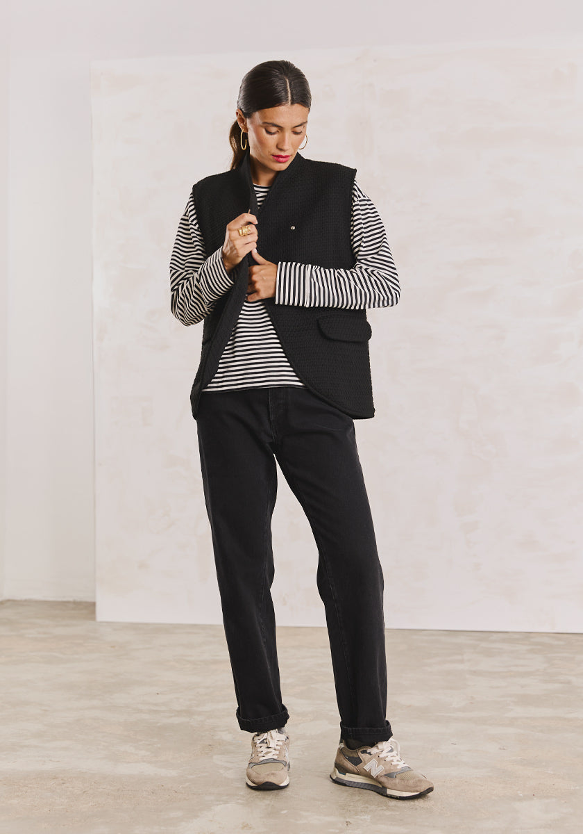 Tee LOPO black stripes