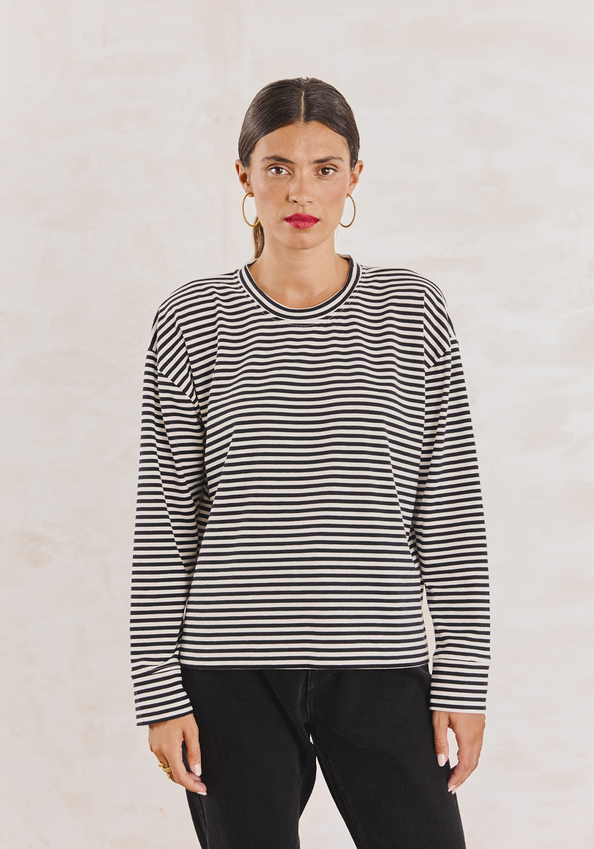 Tee LOPO black stripes