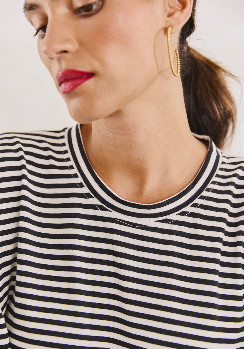 Tee LOPO black stripes