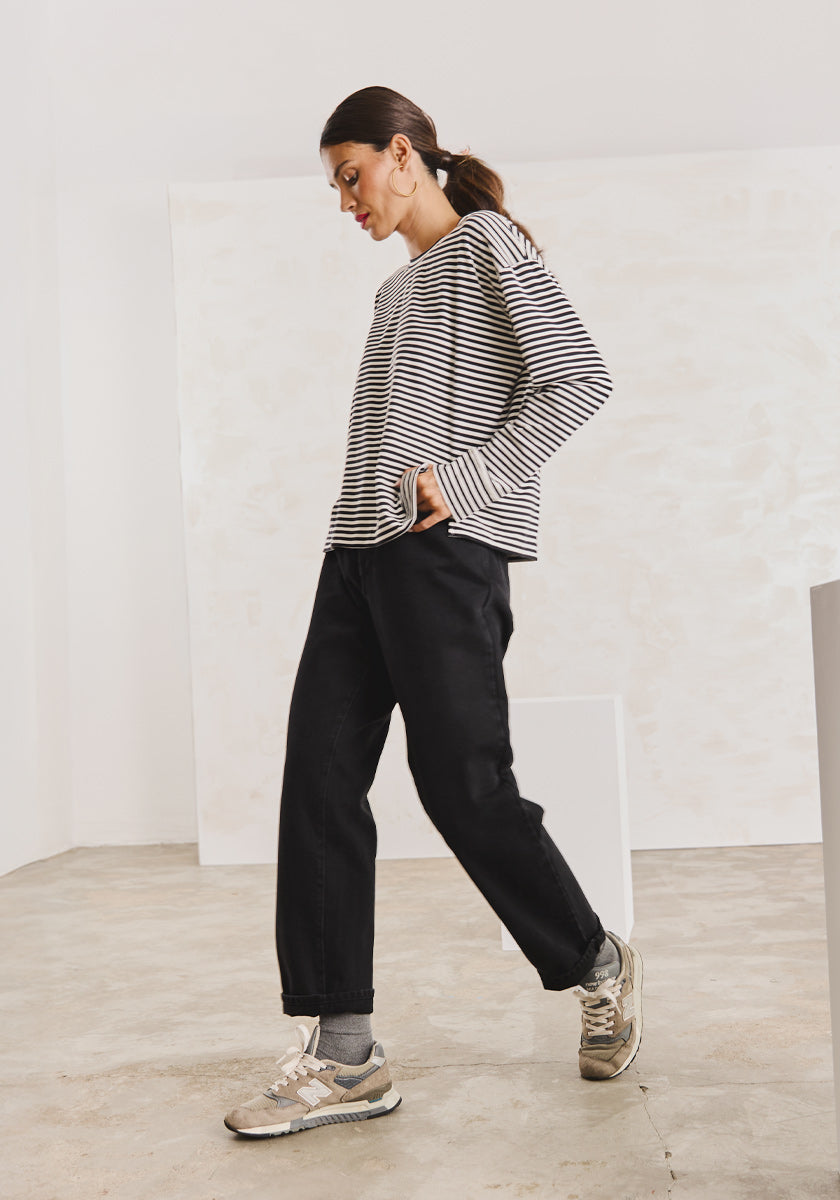 Tee LOPO black stripes