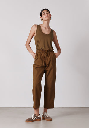 Top NEVE couleur cognac, débardeur tissu léger made in france SONGE lab