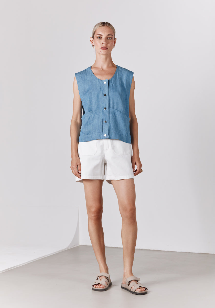 Top SOURO washed blue