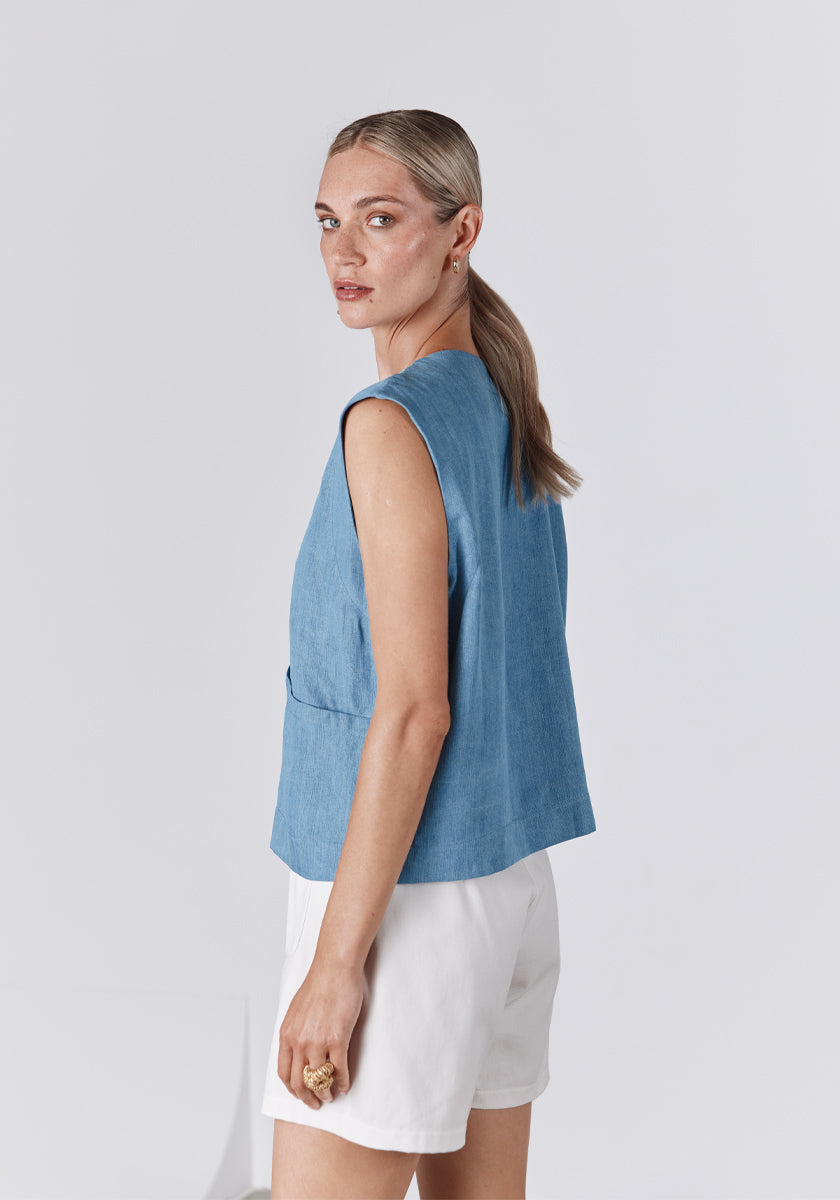 Top SOURO washed blue