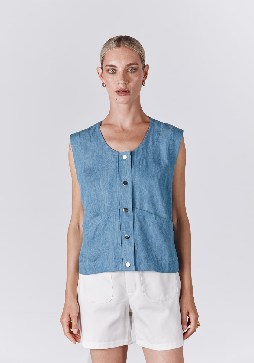 Top SOURO washed blue