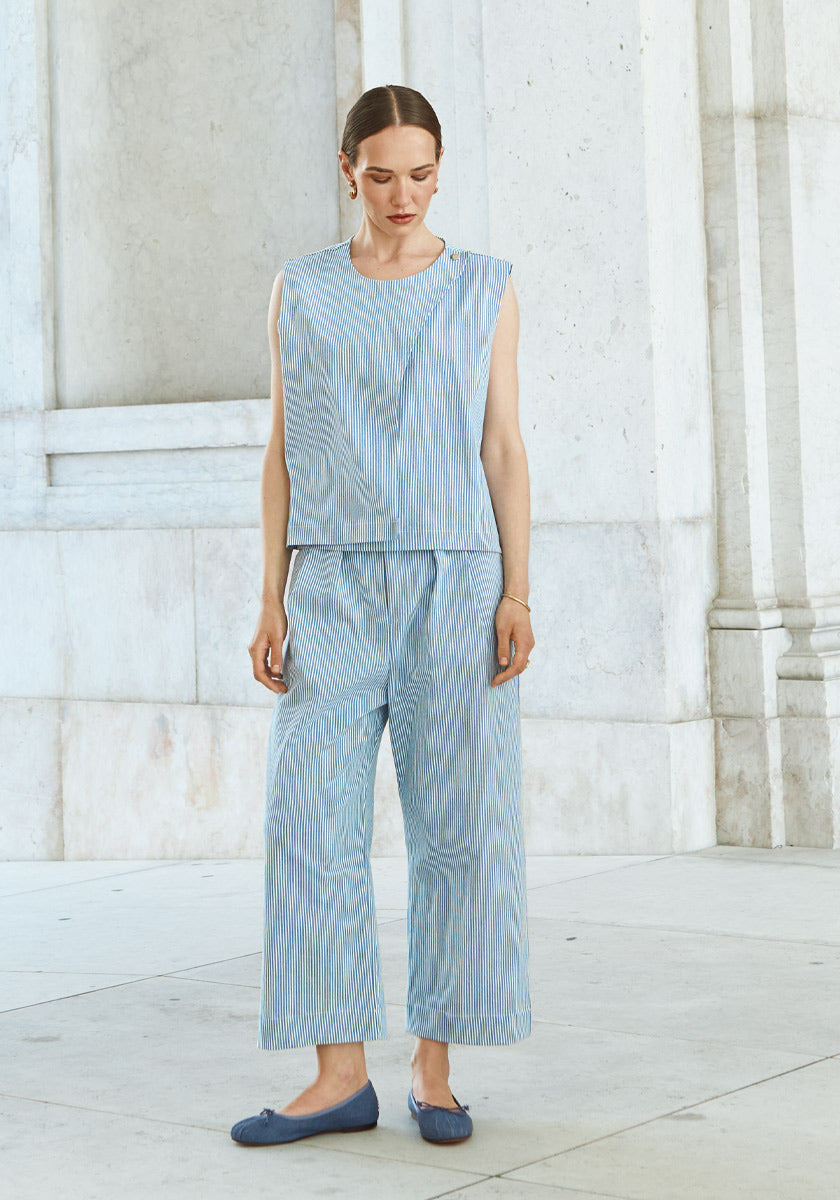 Top VOZ Light Blue stripes