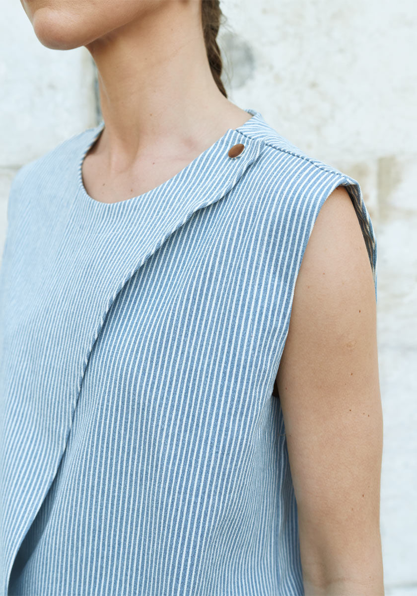 Top VOZ Light Blue stripes