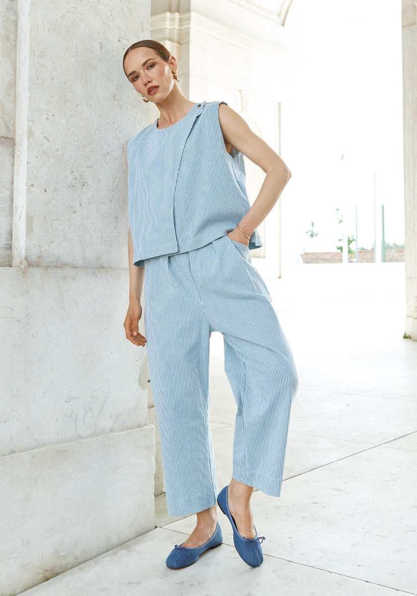 Top VOZ Light Blue stripes