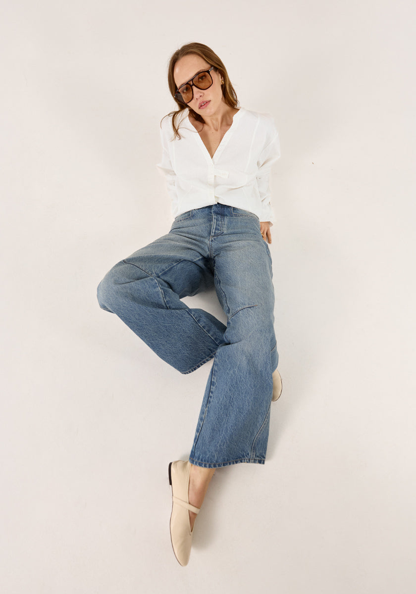 Chemise DEMPE seersucker lait