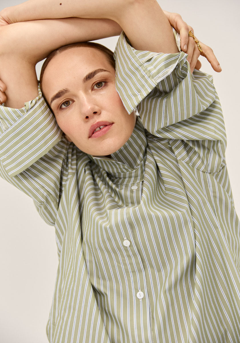 Chemise LUGAR Kaki stripes