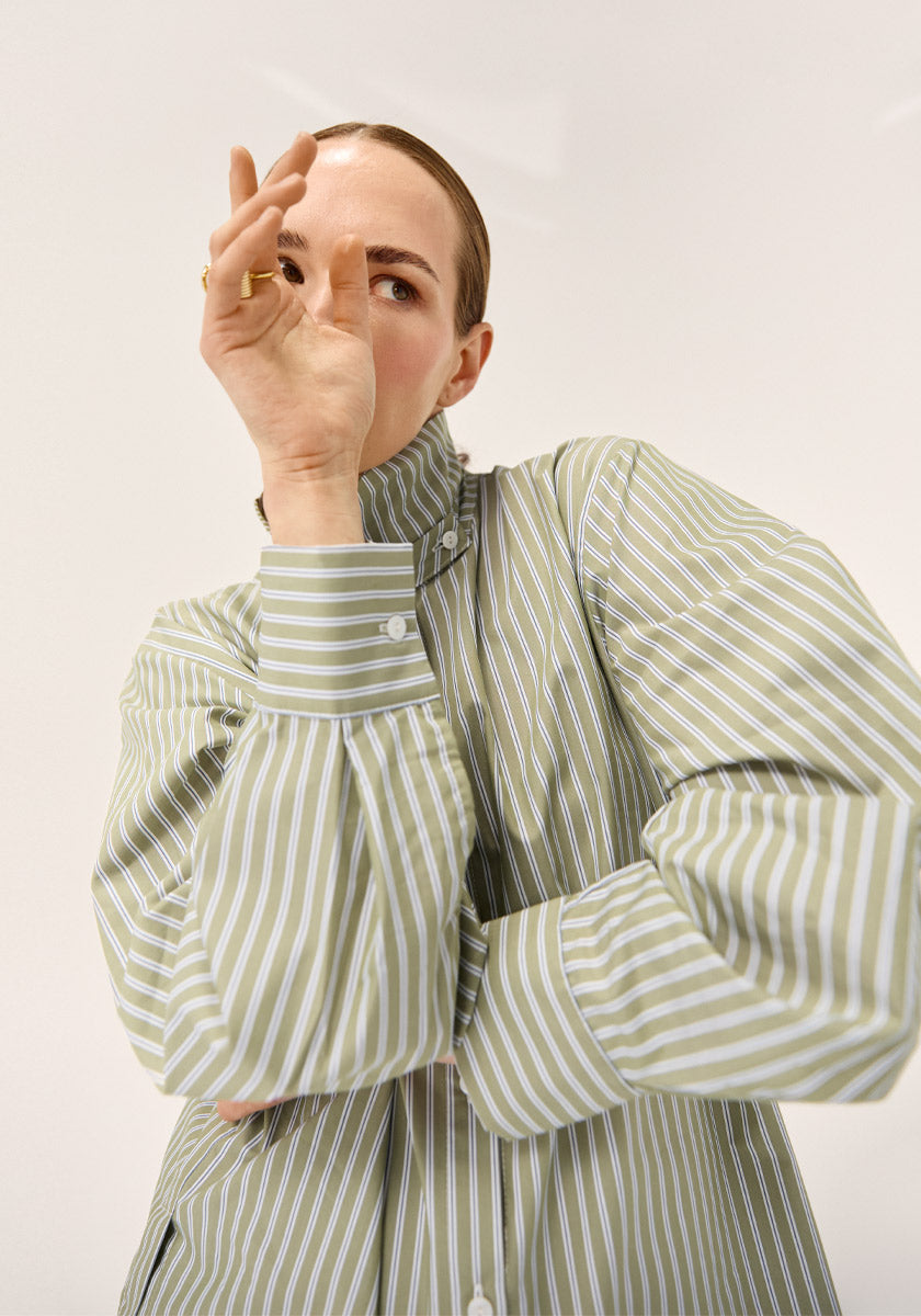 Chemise LUGAR Kaki stripes