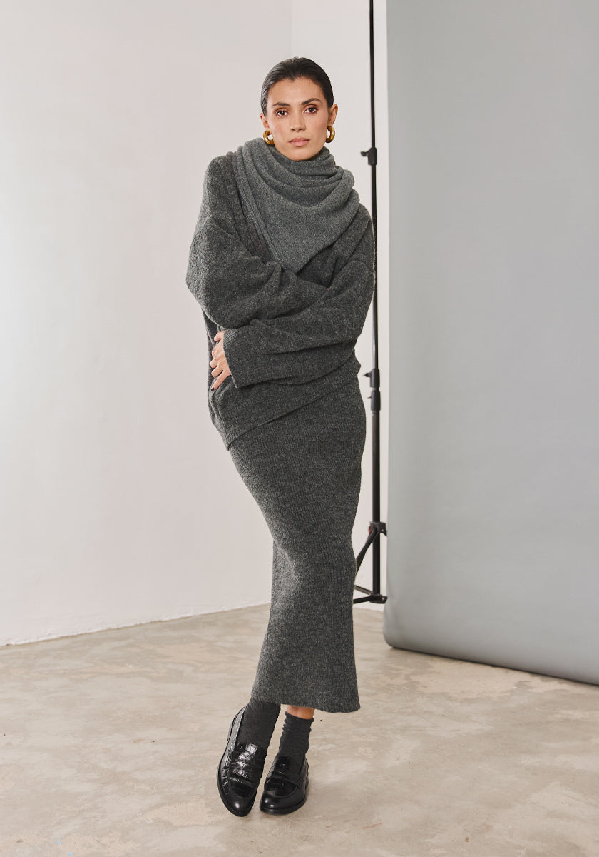 Jupe longue QUINTA Anthracite