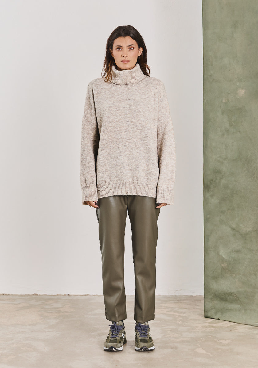 Pantalon VEIGA simili kaki