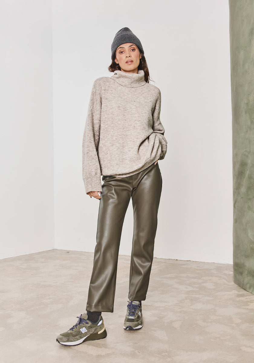 Pantalon VEIGA simili kaki