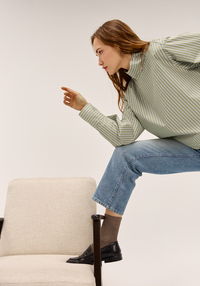 Top IRMAO Kaki stripes