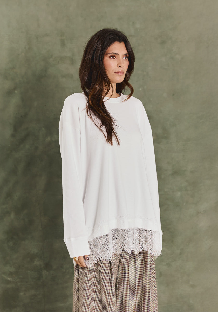 Tee LOPORO Dentelle white