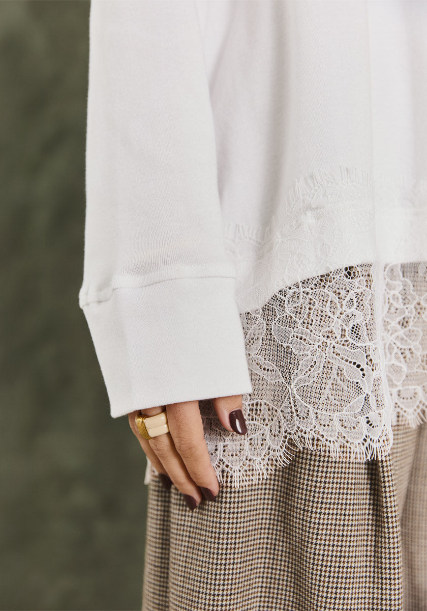 Tee LOPORO Dentelle white