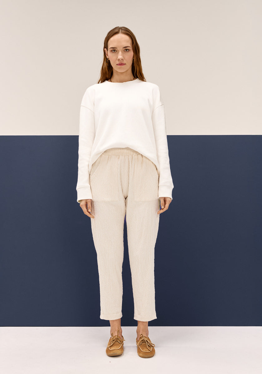 Pantalon FAZ Velours cream