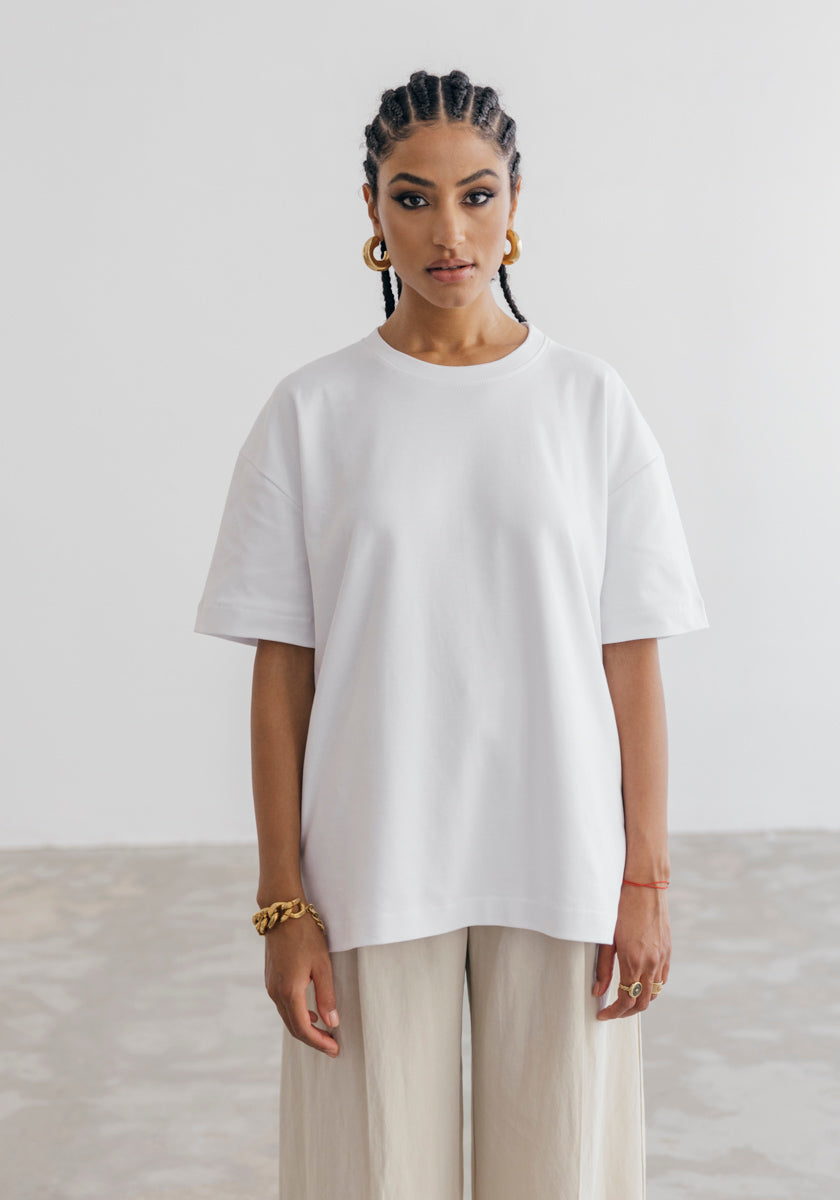 Tshirt ample femme en coton blanc