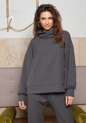 Top col roulé Pedro coloris gris Made in frande SONGE lab