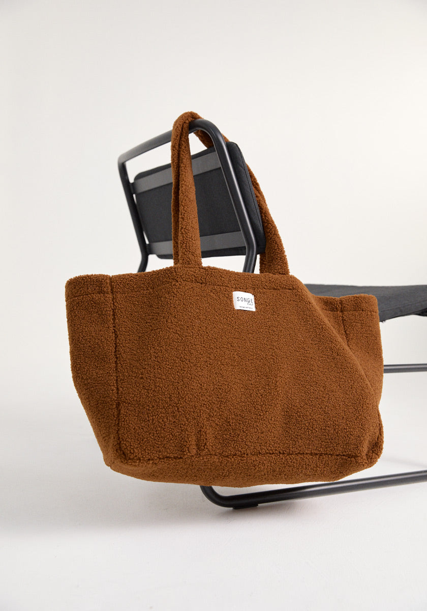 Tote Bag Shearling Cognac