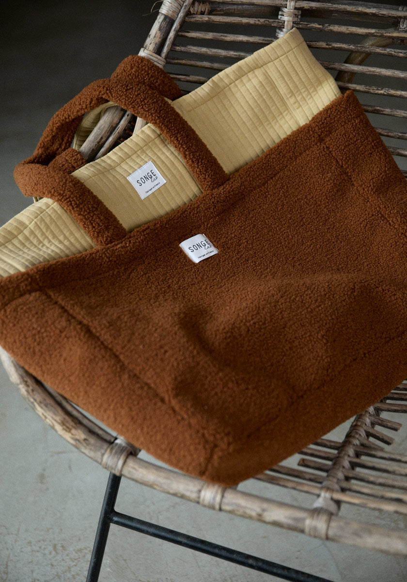 Tote Bag Shearling Cognac