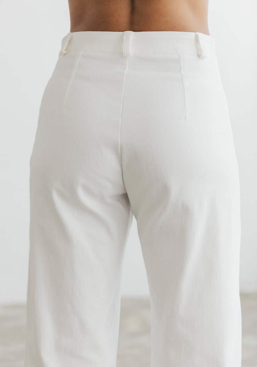 Pantalon longueur 7/8ème femme couleur blanc