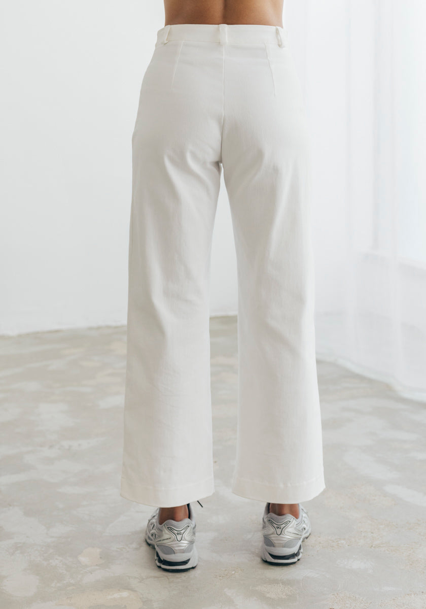 Pantalon longueur 7/8ème femme couleur blanc