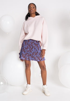 Jupe courte femme LEME colori violet coupe esprit patineuse Made in France SONGE lab