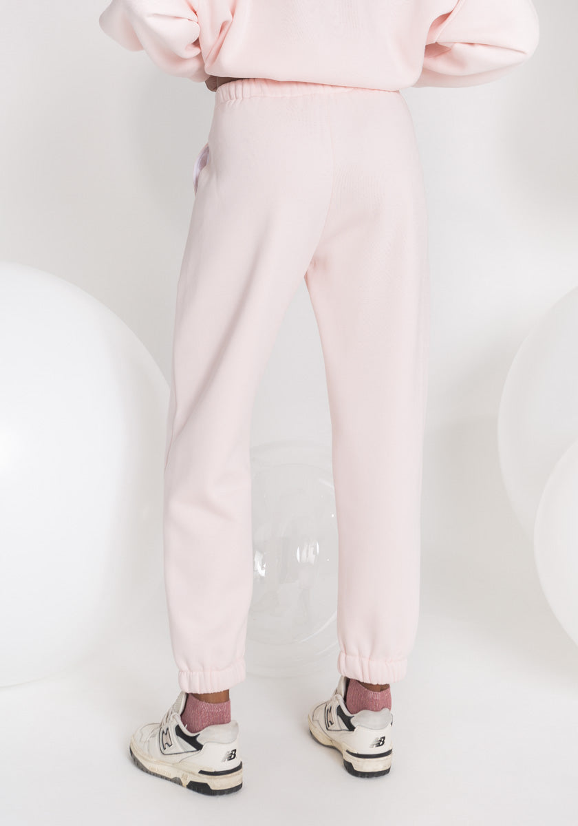 Pantalon sweat bas jogging femme coloris rose clair VASCO Made in france SONGE lab dos