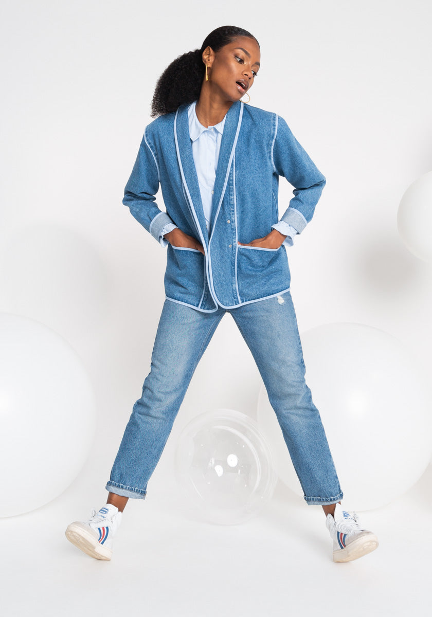 Denim Jacket Veste Jean Femme Cintrée Veste Jean Veste Courte